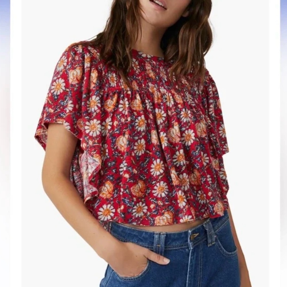 Free People Ruffle Up Top - Picture 2 of 5